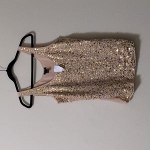 J. Crew Sequined Champagne Tank